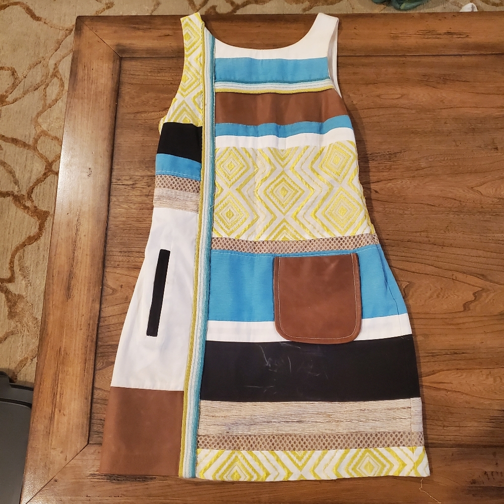 Tracy Reese New York Patchwork Leather Dress